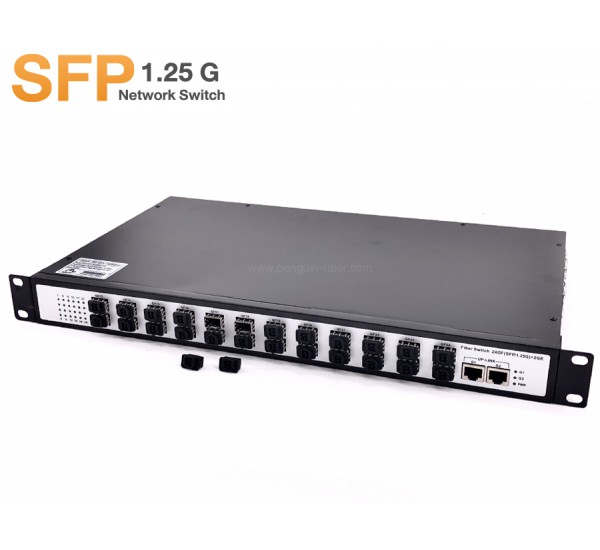 SFP 1.25G Fiber Switch 24 Port + 2 GE Lan รับประกัน 1 ปี